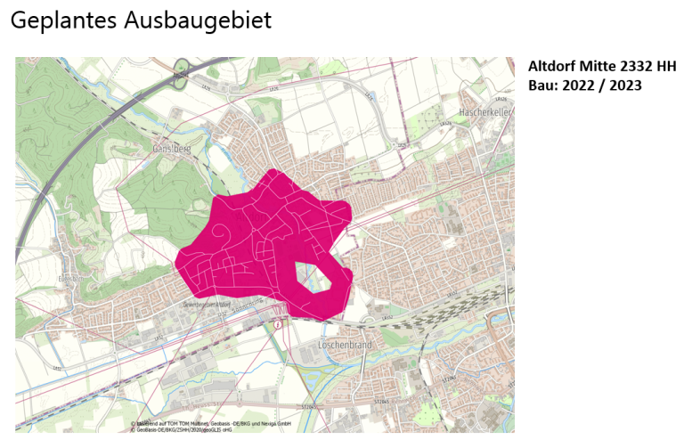 Telekom Geplantes Ausbaugebiet Altdorf Mitte 2332 HH