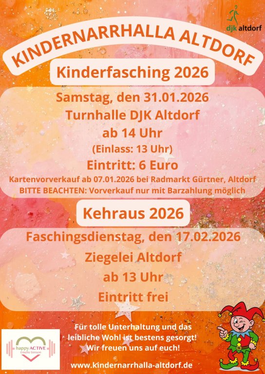Kinderfasching und Kehraus 2026