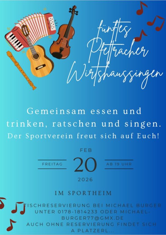 Fünftes Wirtshaussingen Pfettrach