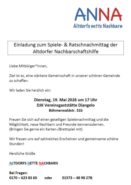 ANNA Spielenachmittag 19.05.26