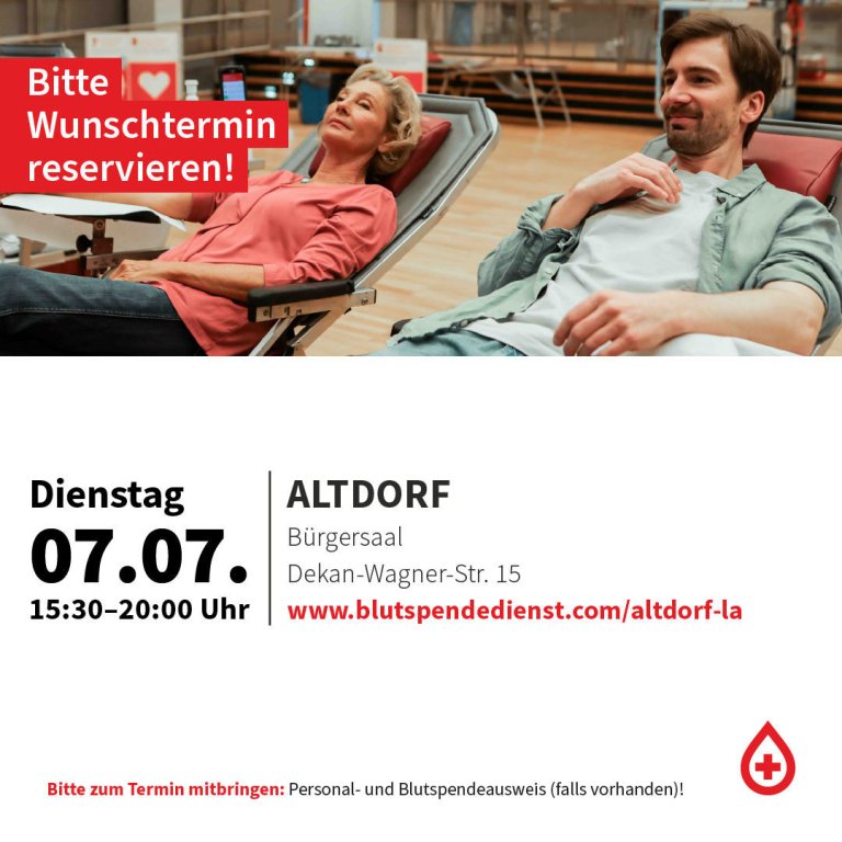 Blutspenden Juli 2026